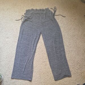 SHEIN Gray Wide Leg Drawstring  Waist Maternity Pants